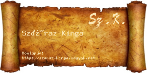 Száraz Kinga névjegykártya