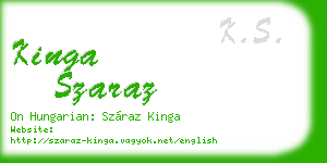 kinga szaraz business card